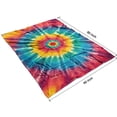 thumbnail image 4 of Colorful Tie Dye Mandala Pattern Blanket,Comfortable Soft Lamb Wool Throw Blanket,All Season,Warm Lightweight Blankets for Sofa Bed Couch Living Room Chair,60"x80", 4 of 4