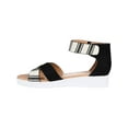 thumbnail image 2 of Journee Collection Womens Java Fabric Slide On Wedge Sandals, 2 of 3