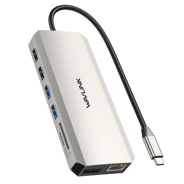 Estación de acoplamiento USB C WAVLINK con doble monitor y triple pantalla
