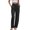 Black, variant on WTOBBY Women's Linen Casual High Waist Wide Leg Straight Cotton Button Trousers with Comfortable Fit for Fashionable Summer Outfits ,Beige L