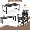 thumbnail image 3 of Gymax 6PCS Patio Dining Bench Set Outdoor HDPE Weather Resistant Table & Chairs Set Black, 3 of 10