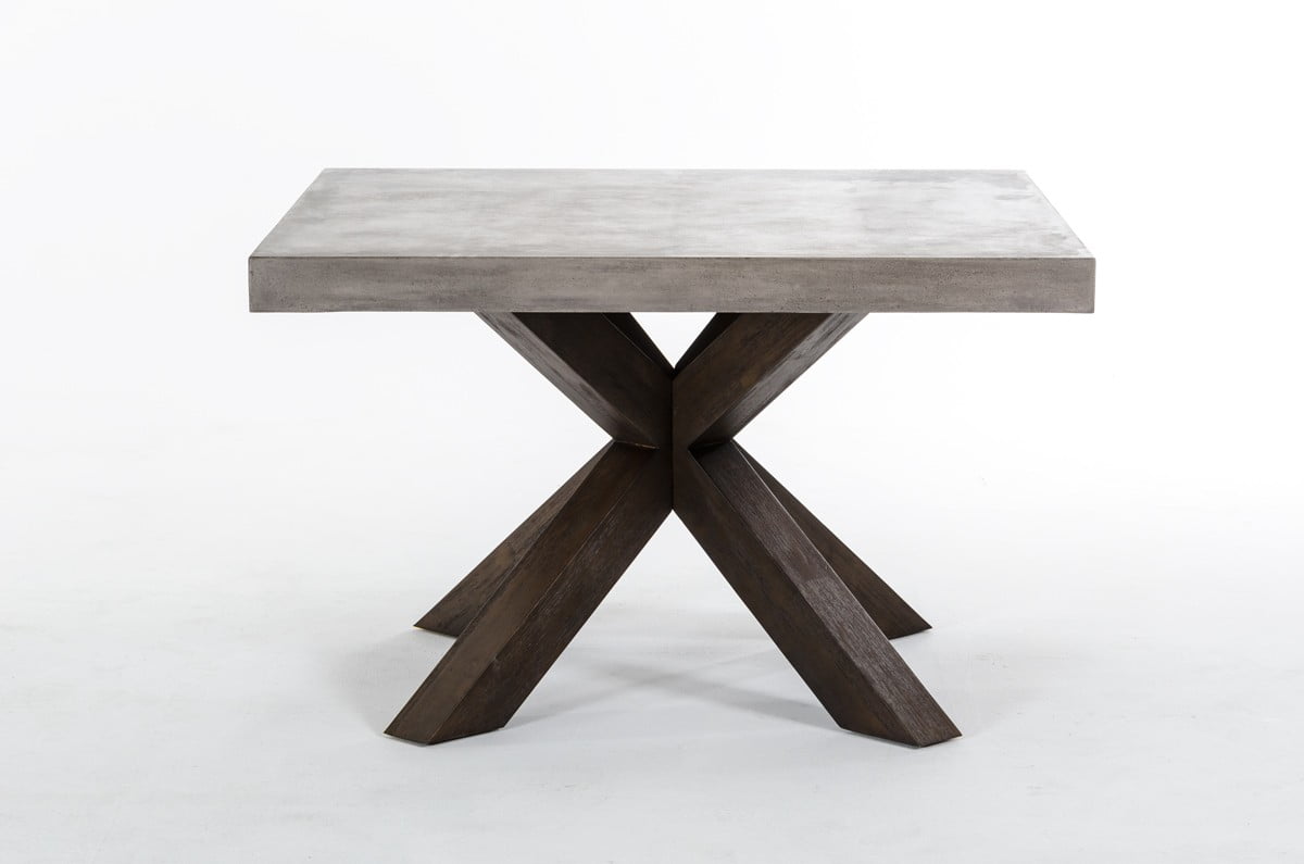 1perfectchoice Modrest Grey Concrete Acacia Base Square Dining Table 1perfectchoice Modrest Grey Concrete Acacia Base Square Dining Table Com