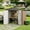 Brown, variant on Asofer 8×6 FT Galvanized Metal Storage Shed, Lockable Double Door, Weatherproof Outdoor Garden Shed, Dark Grey