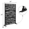 thumbnail image 5 of 72"x47" Outdoor Privacy Screen with Stand Metal Balcony Decorative Screen,Black, 5 of 7