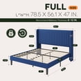 thumbnail image 4 of Einfach Full Bed Frame, Upholstered Platform Bed with Wingback Headboard, No Box Spring Required, Dark Blue, 4 of 10