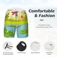 thumbnail image 5 of Lsque Mens Swim Trunks Two Frogs Are Sitting On Water Lilies Pattern - Bathing Suit Compression Liner - Beach Swim Shorts Swimwear - (S-3XL) - Stretch Quick Dry -, 5 of 9