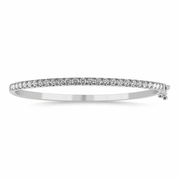 ARAIYA JEWELRY 14k White Gold Diamond Bangle Bracelet (5/8 Cttw, I-J/ I2-I3), 6.5"