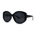 thumbnail image 2 of Polarized Mod Chic Womens Large Round Luxury Fashion Sunglasses [All Black], 2 of 4