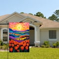 thumbnail image 2 of Amhnf Colorful Tulip Field Sunset Landscape Garden Flag For Home Outdoor Garden Yard Decor 12x18 inch, 2 of 5