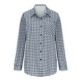 thumbnail image 6 of Simua Plaid Shirts for Women Casual Button Down Shirt Roll Up Long Sleeve Checkered Blouse Tops, 6 of 7