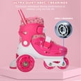 thumbnail image 5 of Eurhowing Kids Roller Skates with Light-Up Wheels, 4-Size Adjustable Skates with Three-Point Balance System & Protective Gear, Outdoor Skates for Boys & Girls, Pink, 5 of 7