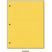 3 Hole Color Paper 8 1/2 X 11 - 100 Papers Per Pack (Goldenrod)