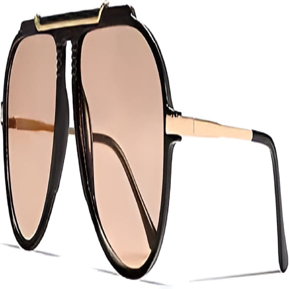 GJX 2026 New Oversized Aviator Sunglasses for Women Men 2026 70S Retro Gold Metal Sun Glasses Tangle Free Square Aviators for Beach, Driving, Hiking, Travel, Outdoor, Casual