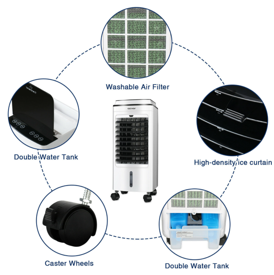 4L Cooling Fan Portable Air Cooler Ice 