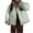 Green, variant on ZHUGeLI Women's Baggy Puffer Short Jacket Winter Full Zipper Cropped Down Coat Teen Girls Lightweight Quilted Jacket Outwear