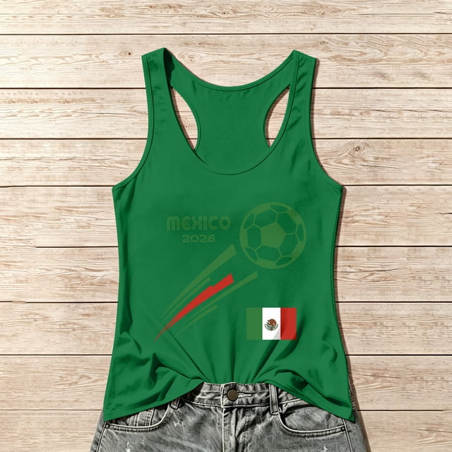 Women's Football Graphic Tank Tops, Women's Sleeveless Running Tank Top, Breathable Lightweight Sports Vest for Workout, Gym, Yoga, Training for Soccer Tournament 2026 Green Size: L
