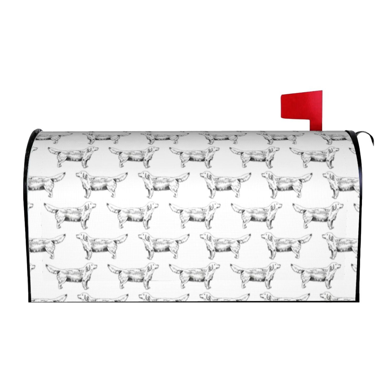 Xecao Labrador Retriever Dog for Mailbox Cover with Magnetic Strips, Waterproof and Sunscreen, Adds a Decorative Touch to Your Garden Yard.