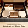 thumbnail image 4 of Aiho 4 Pieces Bedroom Furniture Set, Includes Queen Lift Up Storage Bed, Nightstands Set of 2, Double Wide 6-Drawer Dresser - Black, 4 of 7