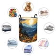 thumbnail image 4 of Sikiie Elegant Sunset Sunflower Print Round Dirty Clothes Basket, Waterproof Standing Foldable Storage Basket, for Laundry Room, Bedroom, Bathroom Storage-Medium, 4 of 6