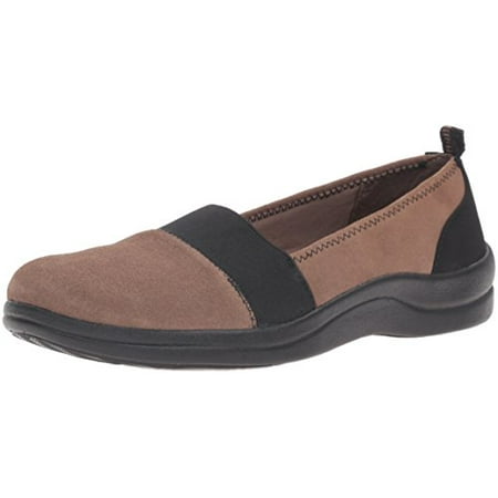 

Easy Street Women s Lovey Flat Taupe Suede Leather/Black Gore 9 M US