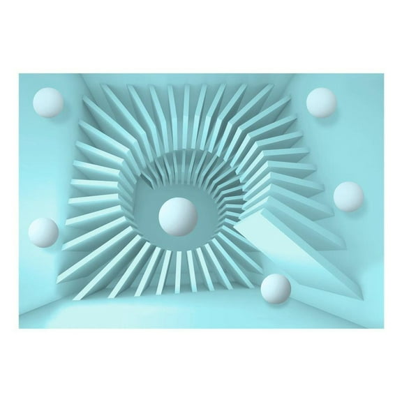 Peel & Stick 3D Illusion Wall Mural - Blue Maze - Removable Wall Decals