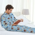 thumbnail image 5 of Bingfone Men's Pajama Set 2 Piece Loungewear PJs, Long Sleeve with Pajama Pants-Sea Turtle, 5 of 7