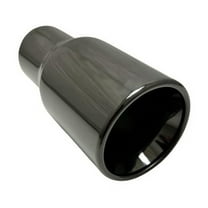 Exhaust Tip 2.50" Inlet 3.50" Outlet 7.00" long WCC35007-250-BC-RS-SS Weld On  Black Chrome 304 Stainless Steel Wesdon Exhaust Tip