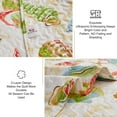 thumbnail image 6 of Kebury Ocean Quilts Bedding Set King Size Lightweight Patchwork Coastal Bedding Seahorser Printed Beach Theme Coverlets Seashell Yellow Seaweed Bedspreads (1 Quilt, 2 Pillow Shams), 6 of 8