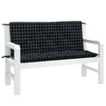 thumbnail image 2 of vidaXL Indoor/Outdoor Bench Cushions 2 pcs, Water-Repellent, Black Check Pattern 47.2"x19.7"x2.8", 2 of 6
