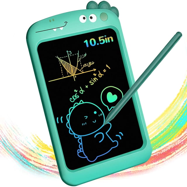 ZECATL LCD Writing Tablet,Dinosaur Toy, Colorful Drawing Doodle Board,10.5 Inch Portable Electronic Graphics Learning Toys for Age 3-8 Boys