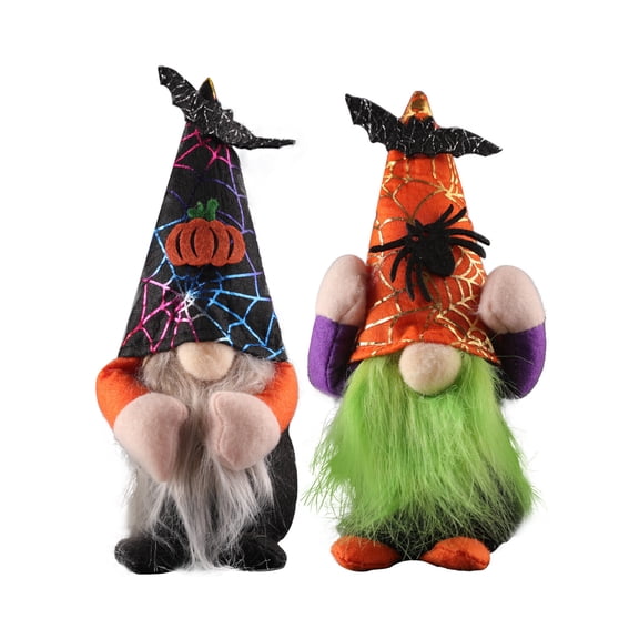 Halloween Gnomes Decorations Plush Gnome Ornament for Home Table Decor Spooky Spider Pumpkin Accents Festive Holiday Party Shelf Sitter Gift, 1Pack Black