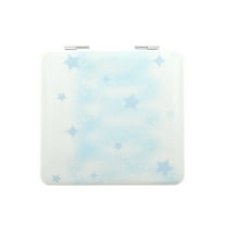 Unique Bargains 1 Pc Women Square Shape Handheld Mirror for Travel Blue Glass