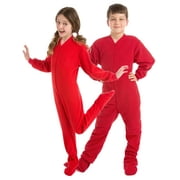 [P].[AMZ_BRAND] Big Feet PJs Big Boys Kids Red Fleece Footed Pajamas Sleeper