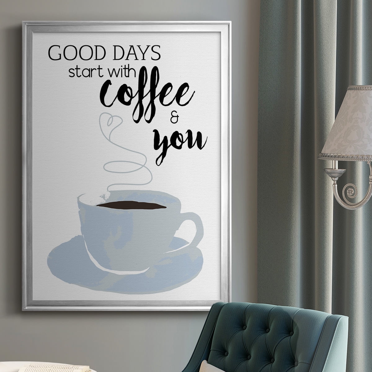 Start With Coffee & You Premium Framed Print - Ready to Hang