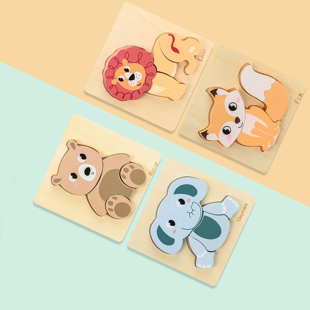 LeeQinersw Cartoon Jigsaw 3D Puzzle Brain Teasers Building Board Early Learning Educational Animal puzzle