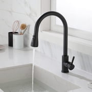Kitchen Faucet with Pull Down Sprayer, Kitchen Sink Faucet Stainless Steel Single Handle, High Arc Faucets with Commercial Modern with Pull Out Sprayer,Matte Black