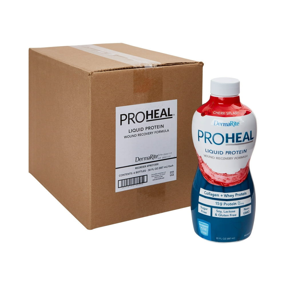 ProHeal Oral Protein Supplement Cherry Splash 30 oz Bottle 6 Ct