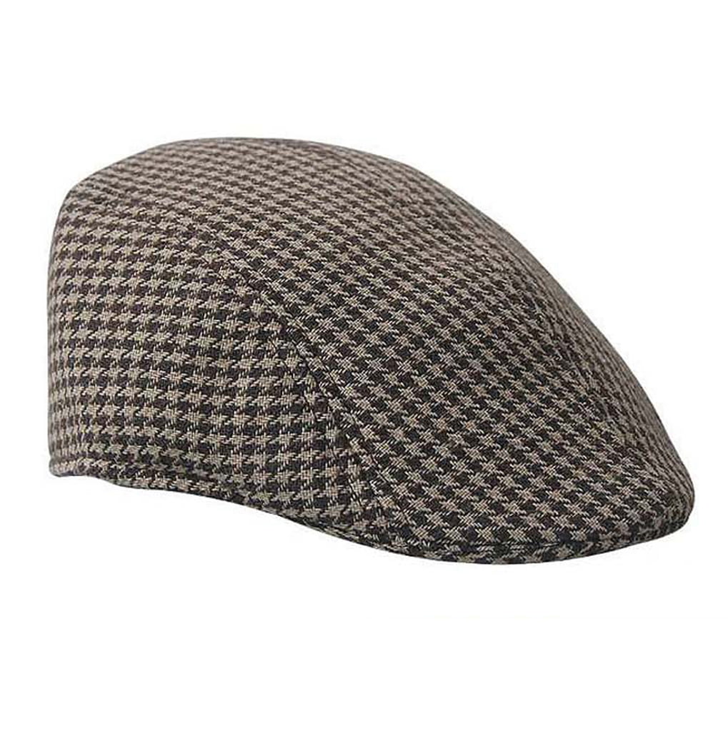 Boys Child Girls Flat Cap Tweed Check Herringbone Newsboy Baker Beret Cabbie Hat