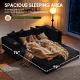 thumbnail image 2 of Lunale Convertible Sleeper Sofa Bed, Boneless Futon Cloud Couch, No Assembly Required, Pull Out Floor Couch Bed for Living Room, Black Corduroy, 2 of 8