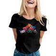 thumbnail image 1 of PMUYBHF T-Shirt à Manches Courtes Imprimé pour Femmes Printemps Été Vacances Col Rond 1424 TG, 1 of 5