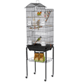 thumbnail image 2 of Yaheetech 62.4"H Rolling Metal Bird Cage with Play Top & Detachable Stand & Toys, Black, 2 of 11
