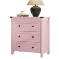 thumbnail image 7 of FANRAL 3 Large Drawer Nightstand,29.5" Tall Night Stand,27.5" Wide Side Table,Wood Bedside Table Modern End Table,Small Wide Dresser for Bedroom,Pink Nightstand, 7 of 7