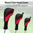 thumbnail image 3 of 3PCS Club Headcover Set,Nylon Breathable Wood Club Protective Covers with Interchangeable Tags, 3 of 7