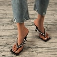thumbnail image 1 of Zapatos de mujer Moda Color sólido Minimalista Cuentas de metal Clip Toe Heel Sandalias Zapatillas Flip Flop Wmkox8yii  hj789, 1 of 9