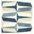 thumbnail image 1 of Unique Loom Hygge Shag Geometric Plush & Cozy Rug 8' x 8' Square Blue/Ivory, 1 of 2