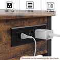 thumbnail image 5 of End Table with Charging Station, Side Table with USB Ports and Outlets, Brown, 5 of 6