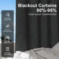 thumbnail image 4 of Lfeey Teal Grey Tree Branch Blackout Curtains 2 Panels 63 Inches Long, Thermal Insulated Room Darkening Grommet Top Drapes For Living Room, 4 of 7