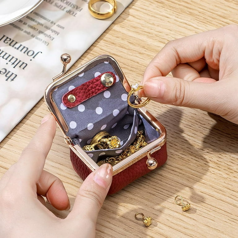 Genuine Leather Mini Jewelry Box, Portable Vintage-inspired