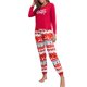 thumbnail image 1 of Conjunto de pijama navideño para mujer, camiseta con estampado de letras de manga larga y pantalones con estampado de alces, ropa de dormir, 1 of 4