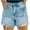 Light Blue, variant on Xixinqiwan No Boundaries Women's Summer Mid Rise Ripped Denim Shorts Stretchy Casual Cut Off Distressed Frayed Jean Shorts